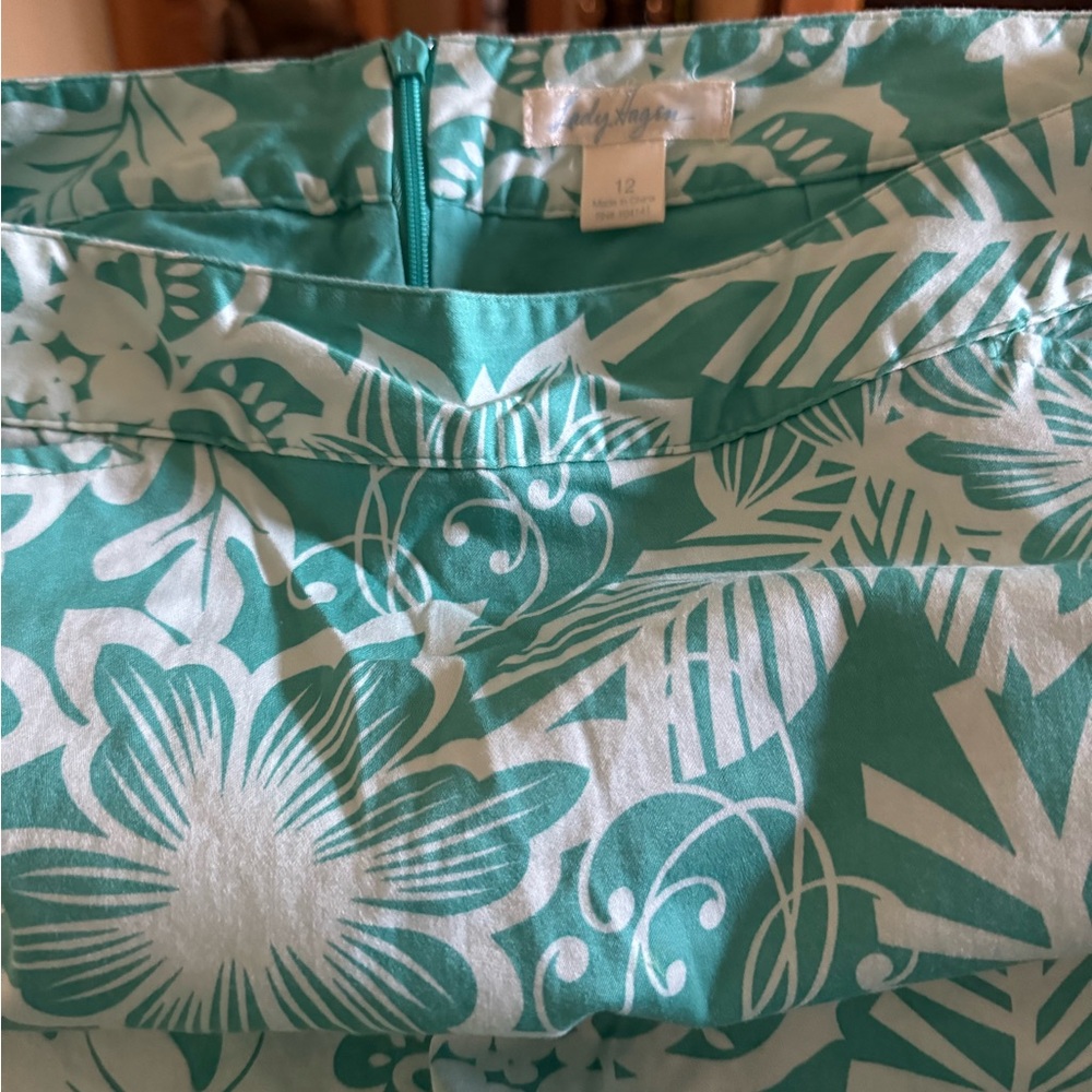 Lady Hagen Teal and White Floral Skort